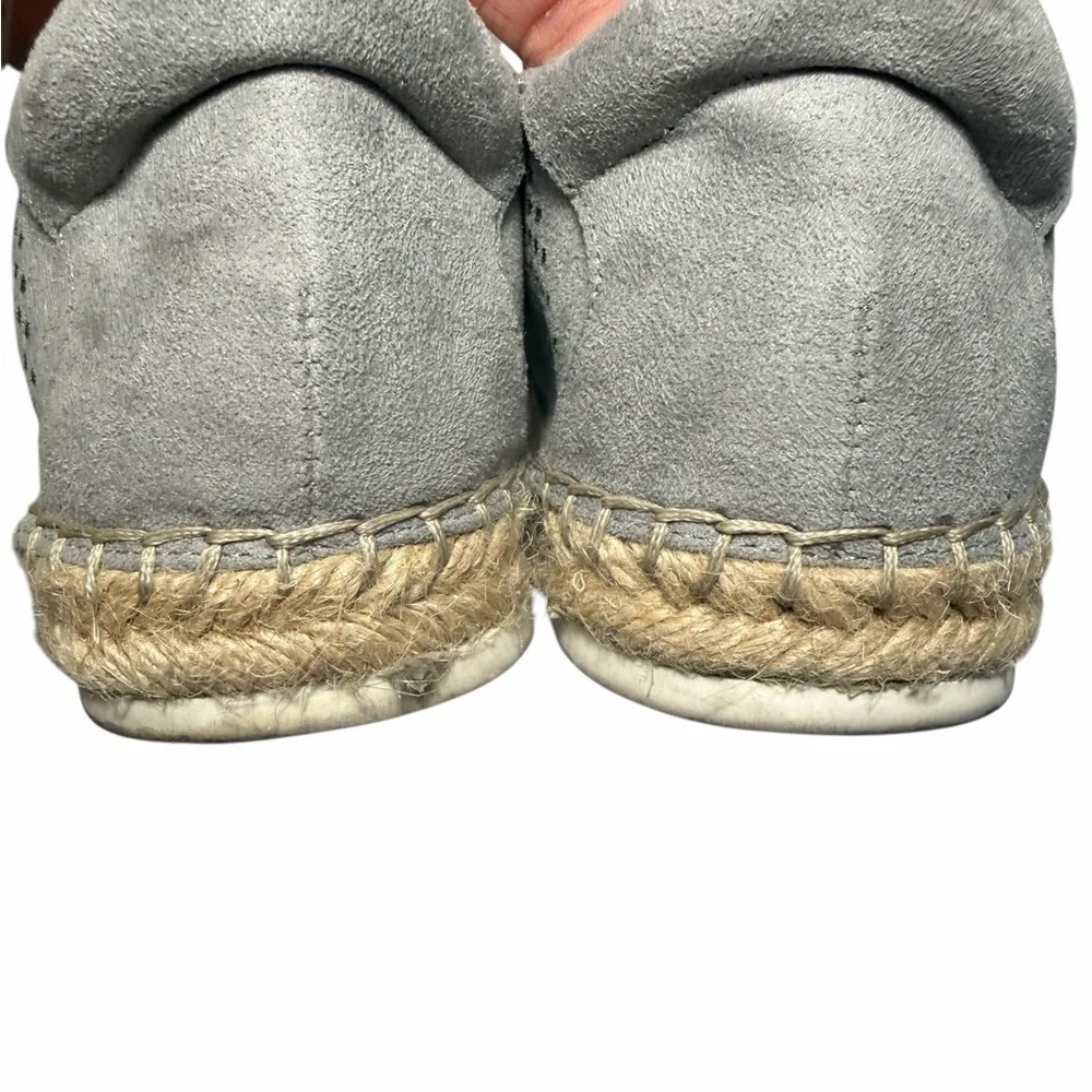 Marc Fisher Baila Perforated Espadrille Gray Lace-Up Sneakers Sz 7.5
